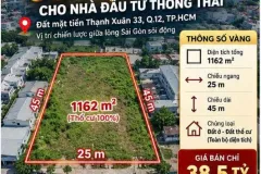 Bán đất thổ cư 1162m2 tại Thạnh Xuân, Quận 12, TP.HCM