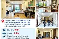 Bán nhà Ngọc Thụy, 40m², 5 tầng, giá 8,9 tỷ