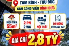 Bán căn hộ 2PN 2WC,Fresca Riverside Thủ Đức, 55m2 chỉ  2.8tỷ