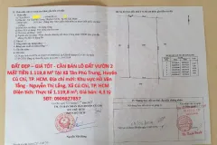 ĐẤT ĐẸP – GIÁ TỐT - CẦN BÁN LÔ ĐẤT VƯỜN 2 MẶT TIỀN 1.119,8 M² TẠI Xã Tân Phú