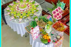 Mâm cúng Mụ màu hồng cho bé tại Cần Thơ
