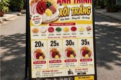 Bảng menu chữ A quảng cáo tại Cần Thơ