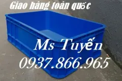 Thùng nhựa HPDE xanh dương có nắp tại Hà Nội