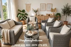 Bàn ghế sofa giả mây ngoài trời tại Bình Thạnh, TP.HCM