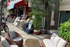 Bàn ghế sofa sò nhựa giả mây cho không gian thư giãn