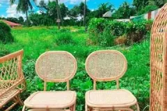 Ghế mây lưới mắt cáo cho không gian ấm áp