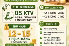 HYE SPA tuyển nhân viên gội đầu và massage tại Gò Vấp