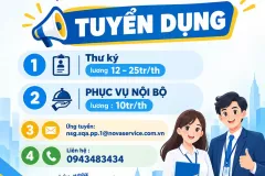 Tuyển dụng Thư ký và Nhân viên phục vụ tại Nova Service, HCM