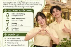 MANI THÁI tuyển giám sát, barista & phục vụ ở HN