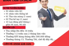 Tuyển dụng lao động phổ thông tại Bình Tân