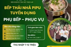 BẾP THÁI PIPU cần tuyển nhân viên tại Quận 7, TPHCM