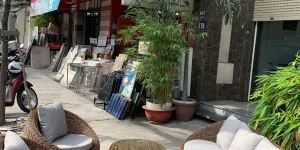 Bàn ghế sofa sò nhựa giả mây cho không gian thư giãn